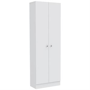 Maklaine Multi Storage Pantry Cabinet in White - Material Engineered Wood