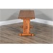 Maklaine Farmhouse Wood Breakfast Nook Set in Rustic Oak Finish