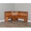 Maklaine Farmhouse Wood Breakfast Nook Set in Rustic Oak Finish