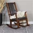 Maklaine Farmhouse Mahogany Wood Rocking Chair in Dark Brown