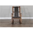 Maklaine Farmhouse Mahogany Wood Rocking Chair in Dark Brown