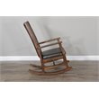 Maklaine Farmhouse Mahogany Wood Rocking Chair in Dark Brown