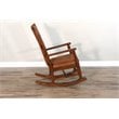 Maklaine Farmhouse Mahogany Wood Rocking Chair in Dark Chocolate