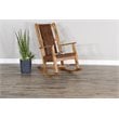 Maklaine Farmhouse Mindi Wood Rocking Chair in Rustic Oak Finish