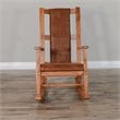 Maklaine Farmhouse Mindi Wood Rocking Chair in Rustic Oak Finish