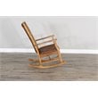 Maklaine Farmhouse Mindi Wood Rocking Chair in Rustic Oak Finish