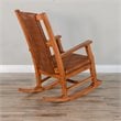 Maklaine Farmhouse Mindi Wood Rocking Chair in Rustic Oak Finish