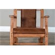 Maklaine Farmhouse Mindi Wood Rocking Chair in Rustic Oak Finish
