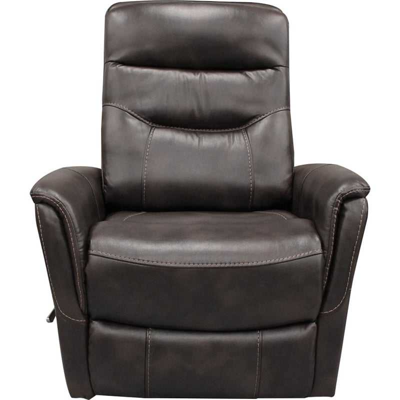 Maklaine Polyester/PU Manual Swivel Glider Recliner in Truffle Brown