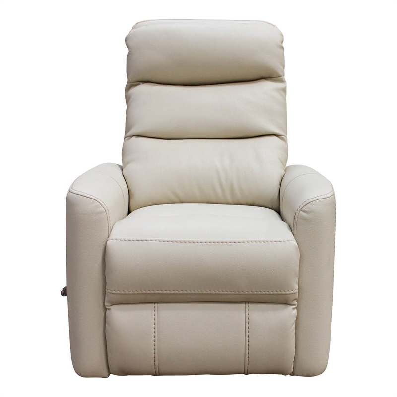 Maklaine Polyester/PU Manual Swivel Glider Recliner in Oyster