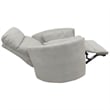 Maklaine Polyester Power Swivel Glider Recliner in Mineral White