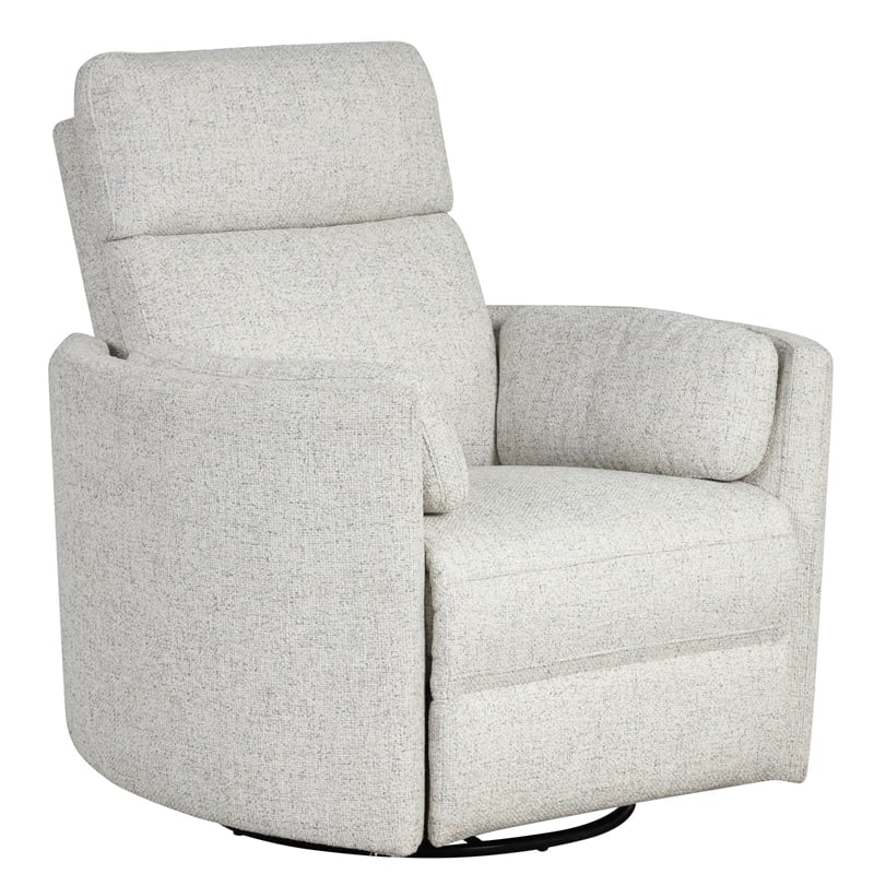 Maklaine Fabric Power Swivel Glider Recliner in NaturalQuartz Finish