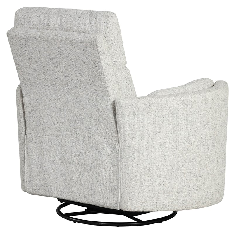 Maklaine Fabric Power Swivel Glider Recliner in NaturalQuartz Finish