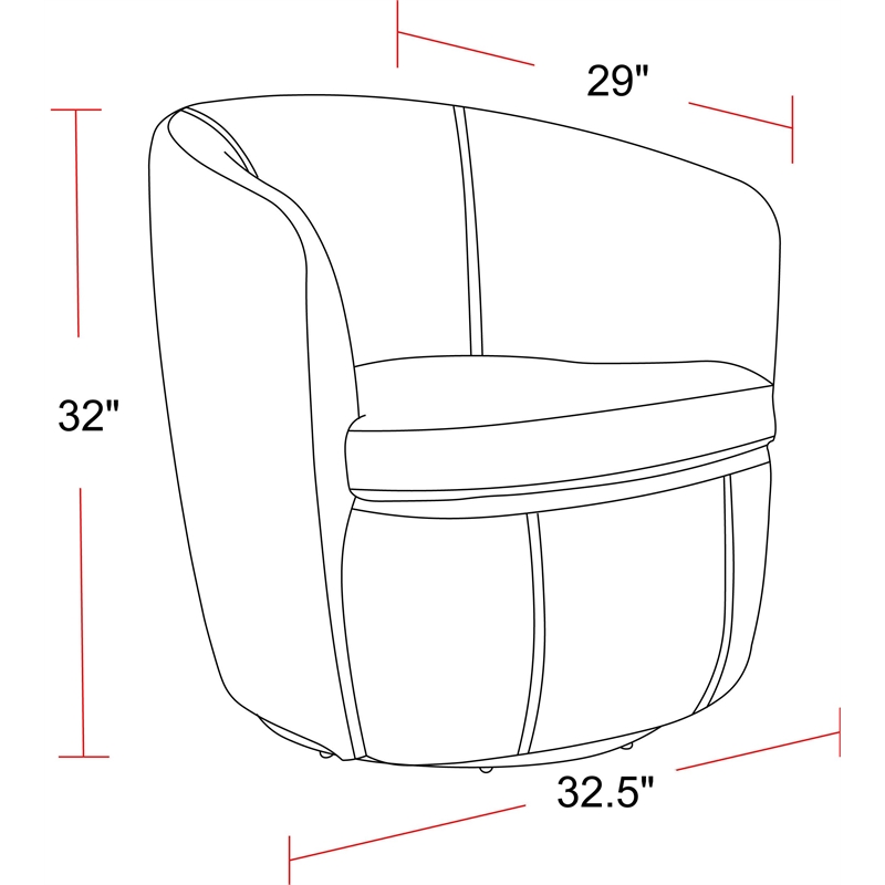 Maklaine Vintage Brown All Italian Leather Swivel Club Chair