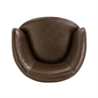 Maklaine Vintage Brown All Italian Leather Swivel Club Chair