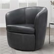 Maklaine Vintage Slate All Italian Leather Swivel Club Chair