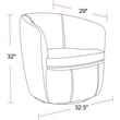 Maklaine Vintage Slate All Italian Leather Swivel Club Chair