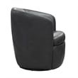 Maklaine Vintage Slate All Italian Leather Swivel Club Chair