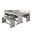 Maklaine Traditional Alpine Gray Wood Breakfast Nook Dining Set