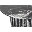 Maklaine Contemporary Black Marble with White Veining Dining Table