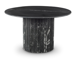 Maklaine Contemporary Black Marble with White Veining Dining Table