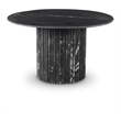 Maklaine Contemporary Black Marble with White Veining Dining Table