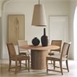 Maklaine Contemporary Natural Beige Travertine Stone Dining Table