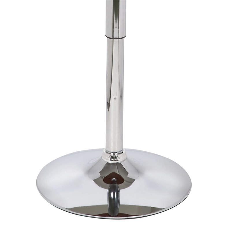 Maklaine Contemporary Faux Leather Pub Table in Walnut and Chrome