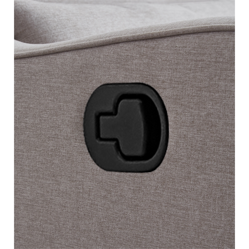 Maklaine Contemporary Fabric Manual Swivel Glider and Recliner in Gray