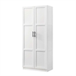 Maklaine Contemporary Engineered Wood Storage Cabinet in White