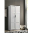 Maklaine Contemporary Engineered Wood Storage Cabinet in White