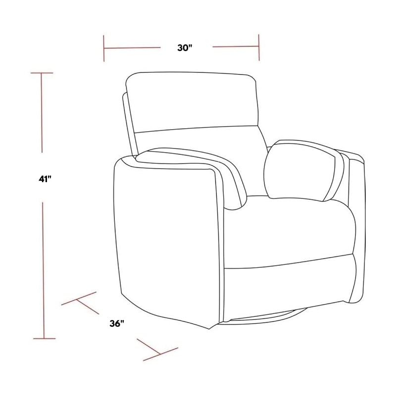 Maklaine Contemporary Recliner Glider with Swivel Rocker with USB in Gray