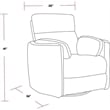 Maklaine Contemporary Recliner Glider with Swivel Rocker with USB in Gray