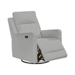 Maklaine Contemporary Recliner Glider with Swivel Rocker with USB in Gray