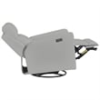 Maklaine Contemporary Recliner Glider with Swivel Rocker with USB in Gray