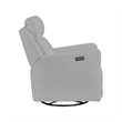 Maklaine Contemporary Recliner Glider with Swivel Rocker with USB in Gray