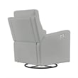 Maklaine Contemporary Recliner Glider with Swivel Rocker with USB in Gray