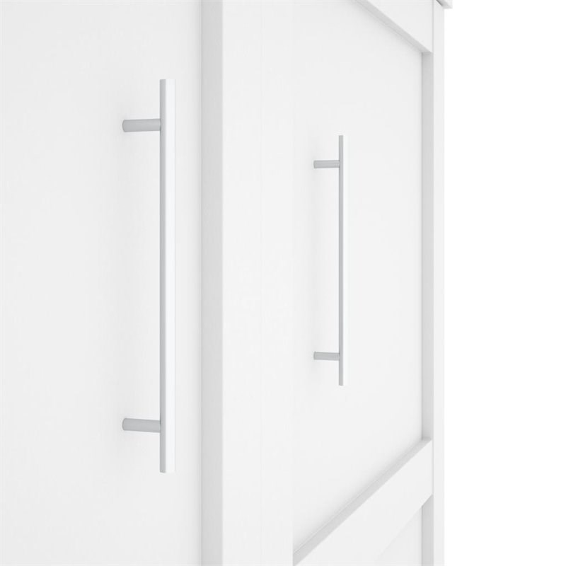 Maklaine Contemporary Queen Murphy Bed 65-inch Space-Saving in White