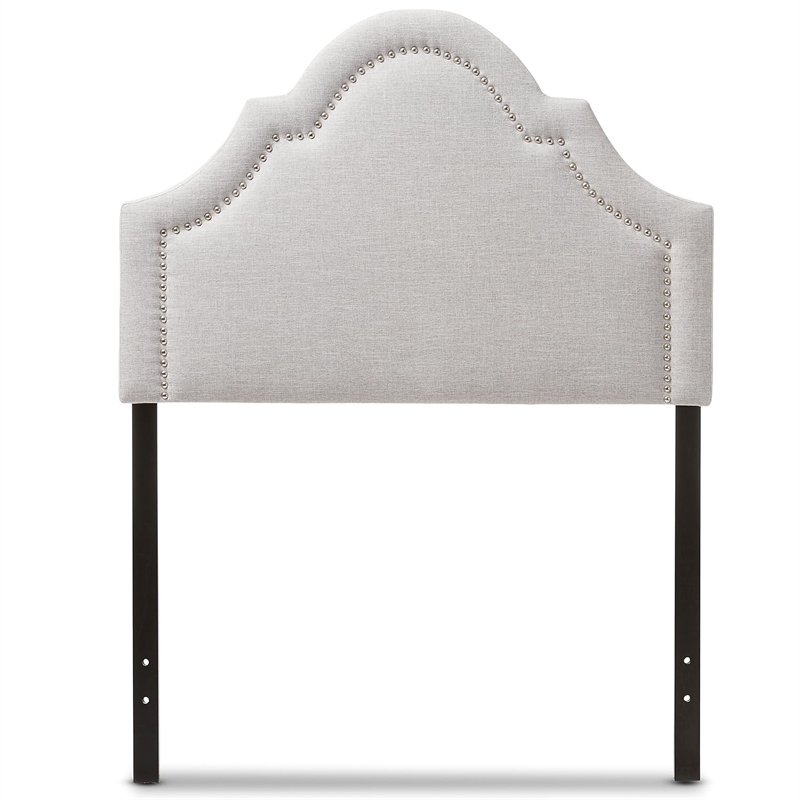 Maklaine Contemporary Upholstered Twin Headboard in Grayish Beige