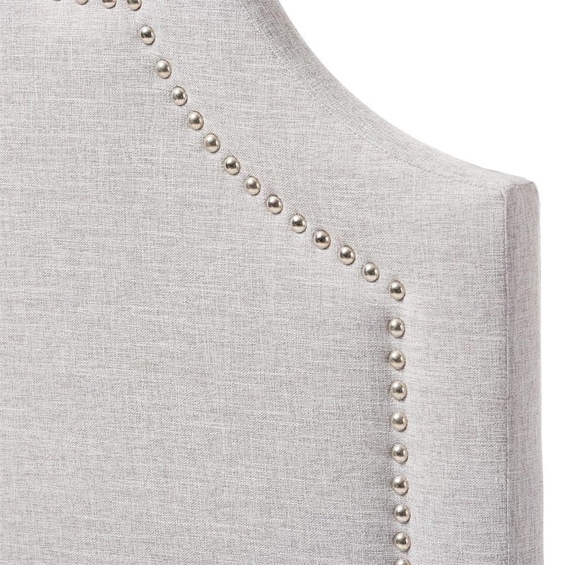 Maklaine Contemporary Upholstered Twin Headboard in Grayish Beige