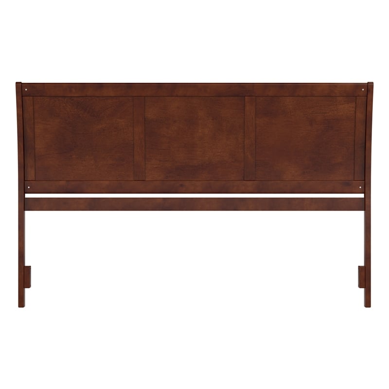 Maklaine Portland King Sleigh Wood Headboard in Walnut