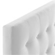 Maklaine Contemporary Twin Tufted Performance Velvet Headboard in White