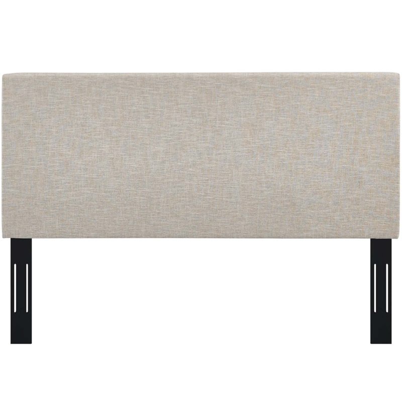 Maklaine Full/Queen Upholstered Linen Fabric Headboard in Beige