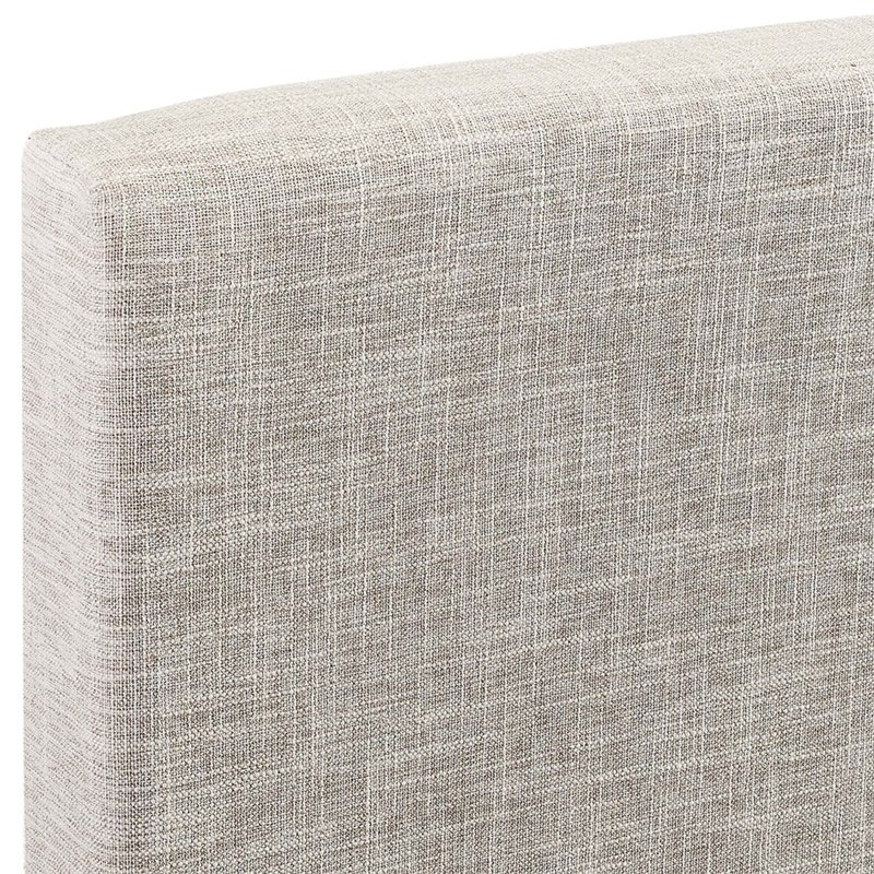 Maklaine Full/Queen Upholstered Linen Fabric Headboard in Beige