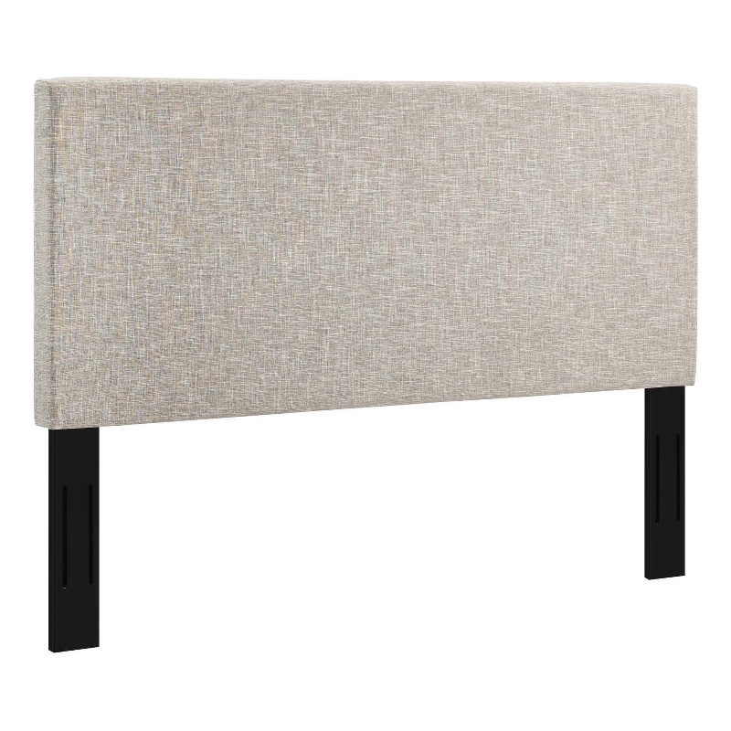 Maklaine Full/Queen Upholstered Linen Fabric Headboard in Beige