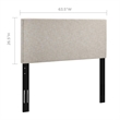 Maklaine Full/Queen Upholstered Linen Fabric Headboard in Beige