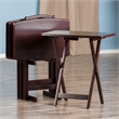 Maklaine 5-Piece Oversized Solid Wood Snack Table Set in Espresso