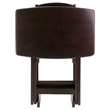 Maklaine 5-Piece Oversized Solid Wood Snack Table Set in Espresso