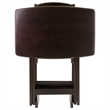 Maklaine 5-Piece Oversized Solid Wood Snack Table Set in Espresso