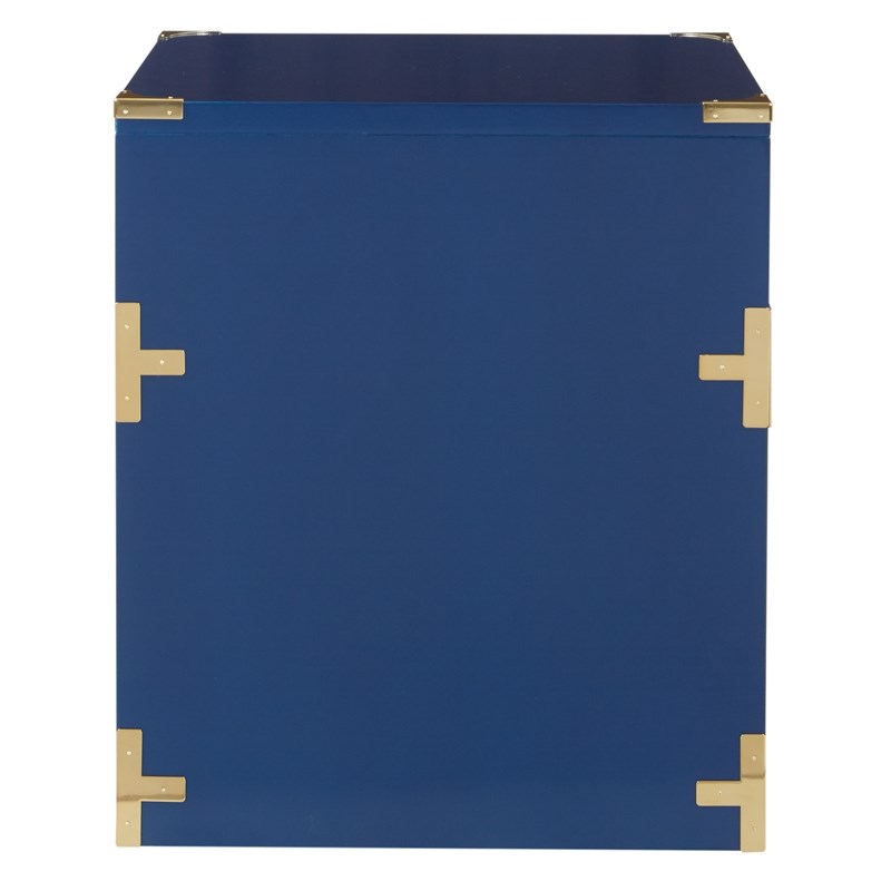Maklaine 2 Drawer File Cabinet in Lapis Blue Engineered Wood Fully Assembled
